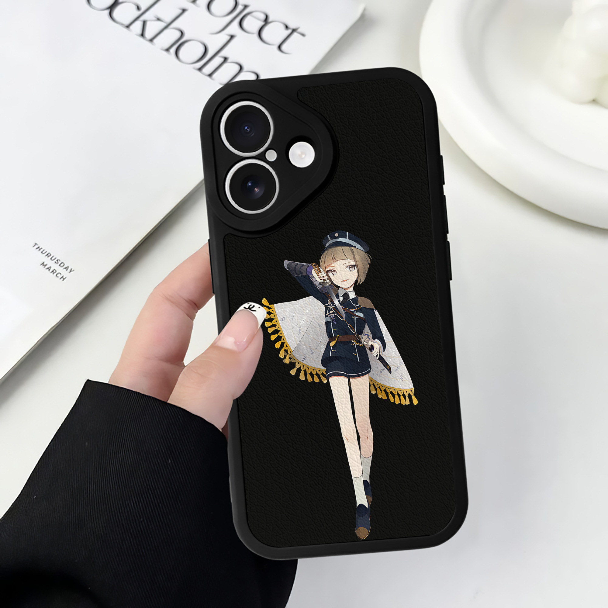 （画像用） 刀剣乱舞 Touken Ranbu 【iPhone 16シリーズ対応】シリコンスマホケース（レザー調） 材質：シリコン